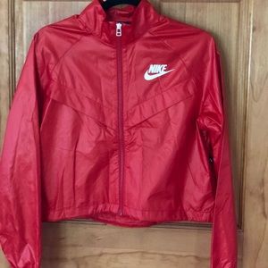 Sporty Red  Crop Bomber Jacket